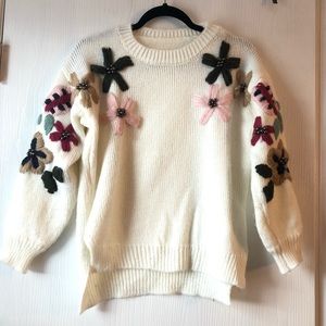 Floral Embellished Sweater